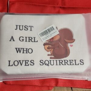 Squirrel Lover's White Pouch
